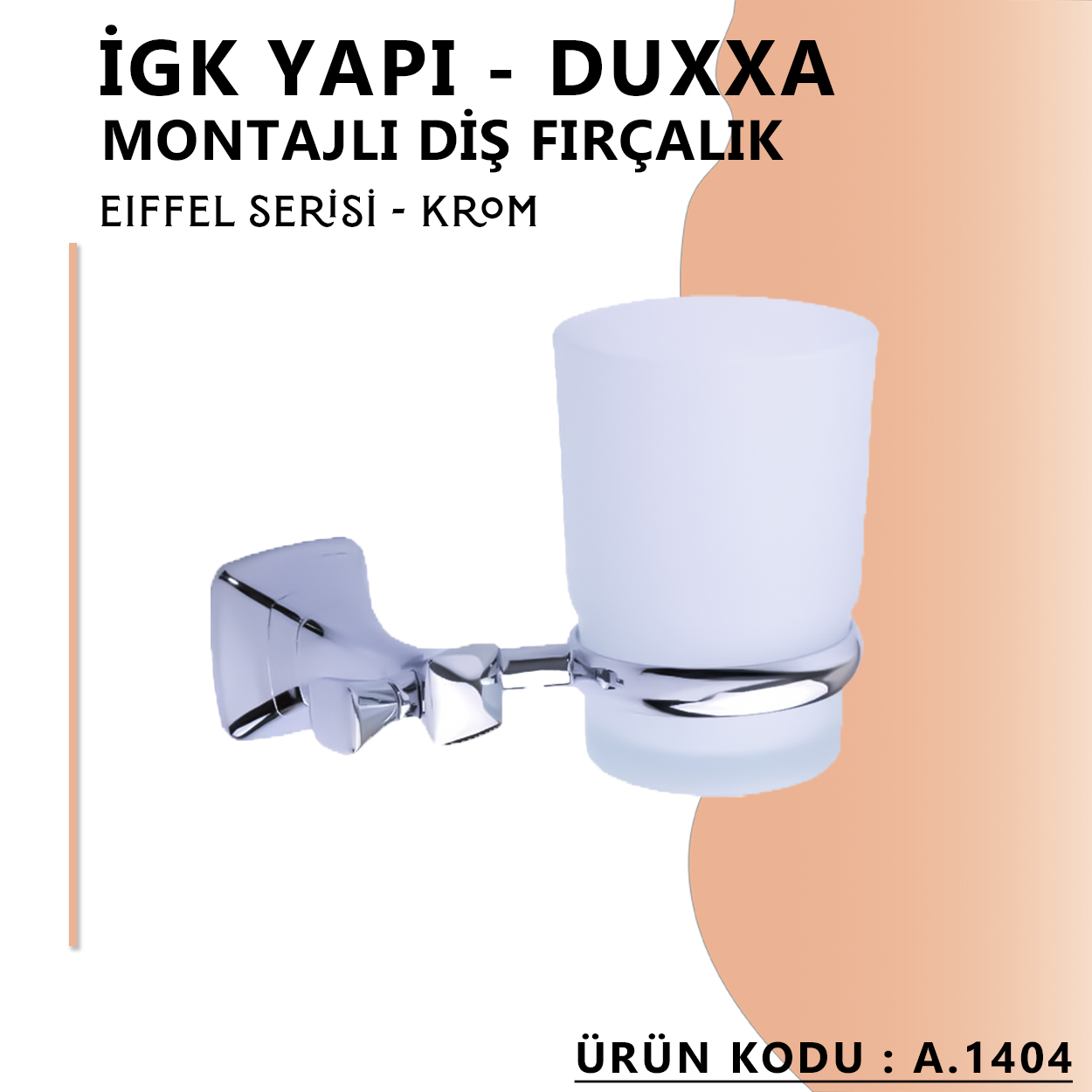 İGK YAPI - Duxxa Eiffel Montajlı Diş Fırçalık Krom (A.1404) - Resim 2