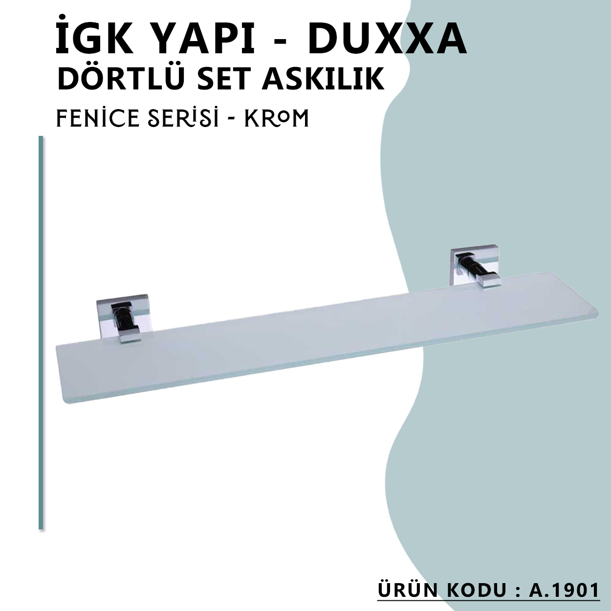 İGK YAPI - Duxxa Fenice Ayna Etajeri Krom (A.1901) - Resim 3
