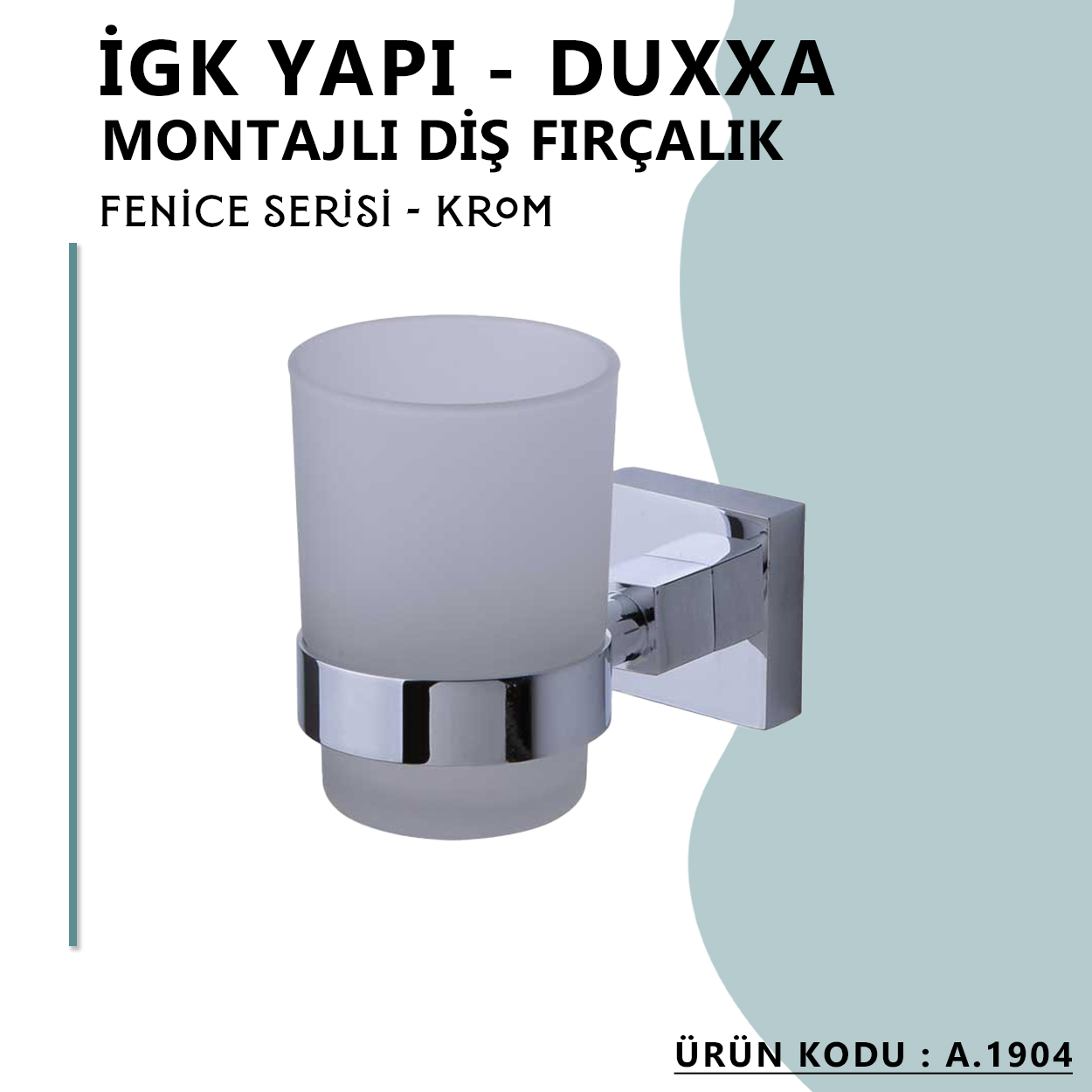 İGK YAPI - Duxxa Fenice Montajlı Diş Fırçalık Krom (A.1904) - Resim 3