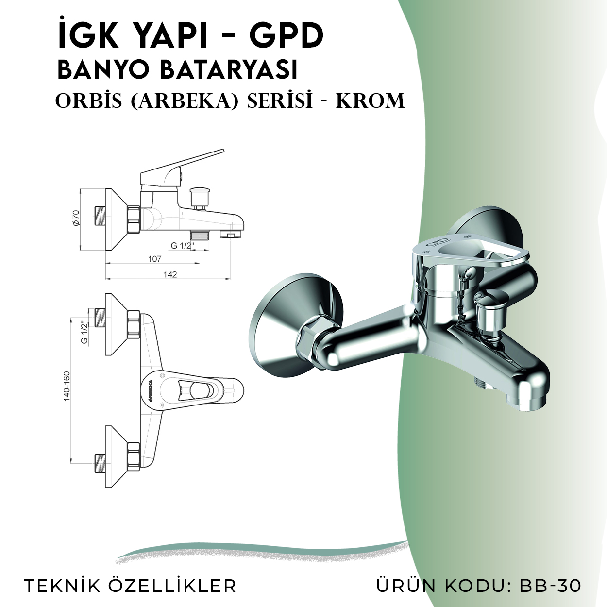 İGK YAPI - GPD Orbis Banyo Bataryası (BB30) - Resim 4