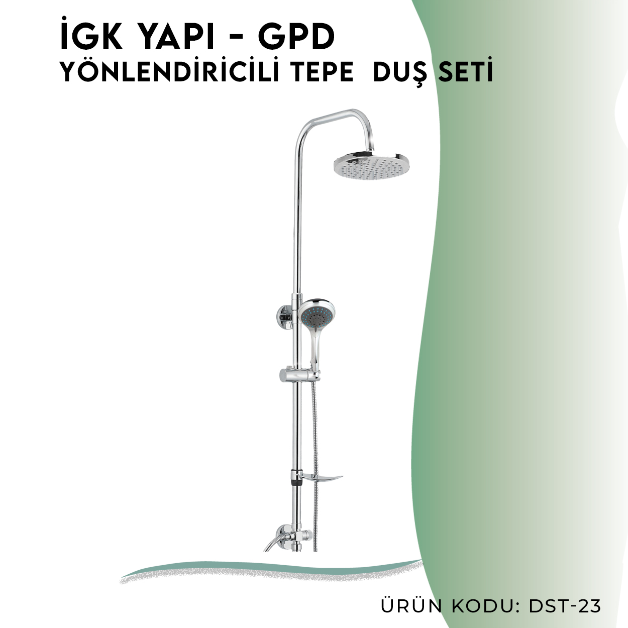 İGK YAPI - GPD Duş Seti (5 Fonksiyonlu El Duşu +Ø250)  (DST23) - Resim 3