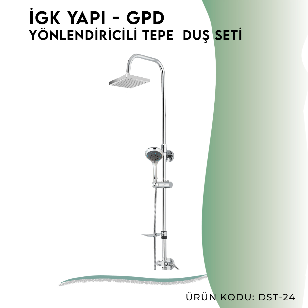 İGK YAPI - GPD Duş Seti (5 Fonksiyonlu El Duşu +250x250) (DST24) - Resim 3