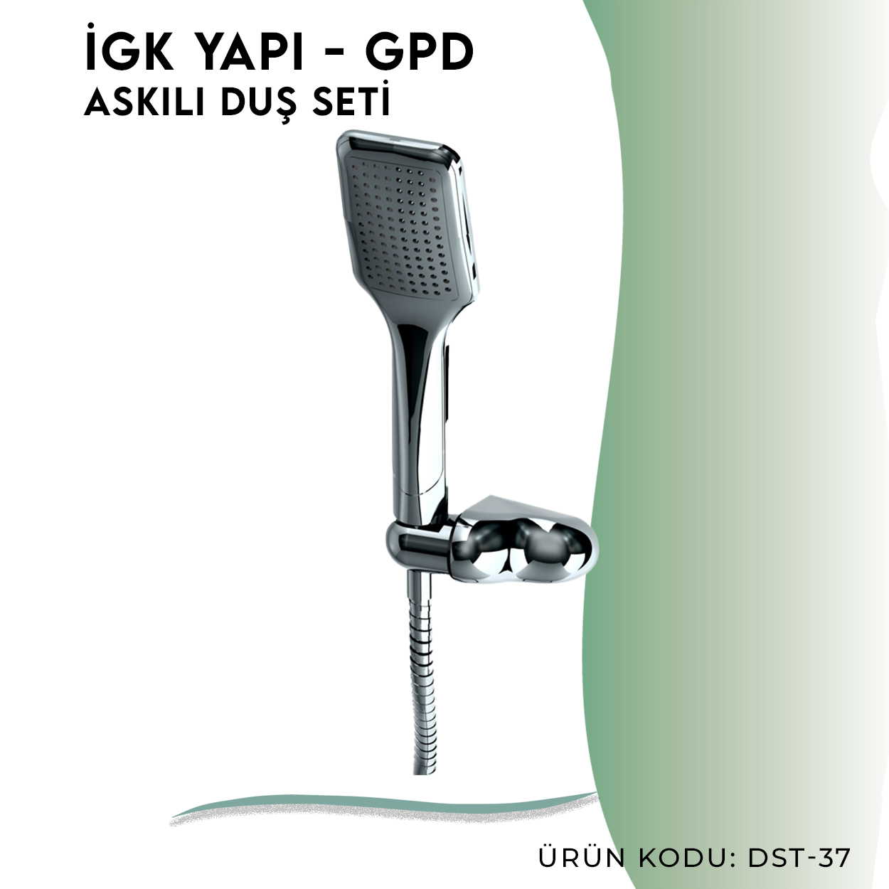 İGK YAPI - GPD Askılı Duş Seti (Tek Fonksiyonlu 80x125) (DST37) - Resim 3