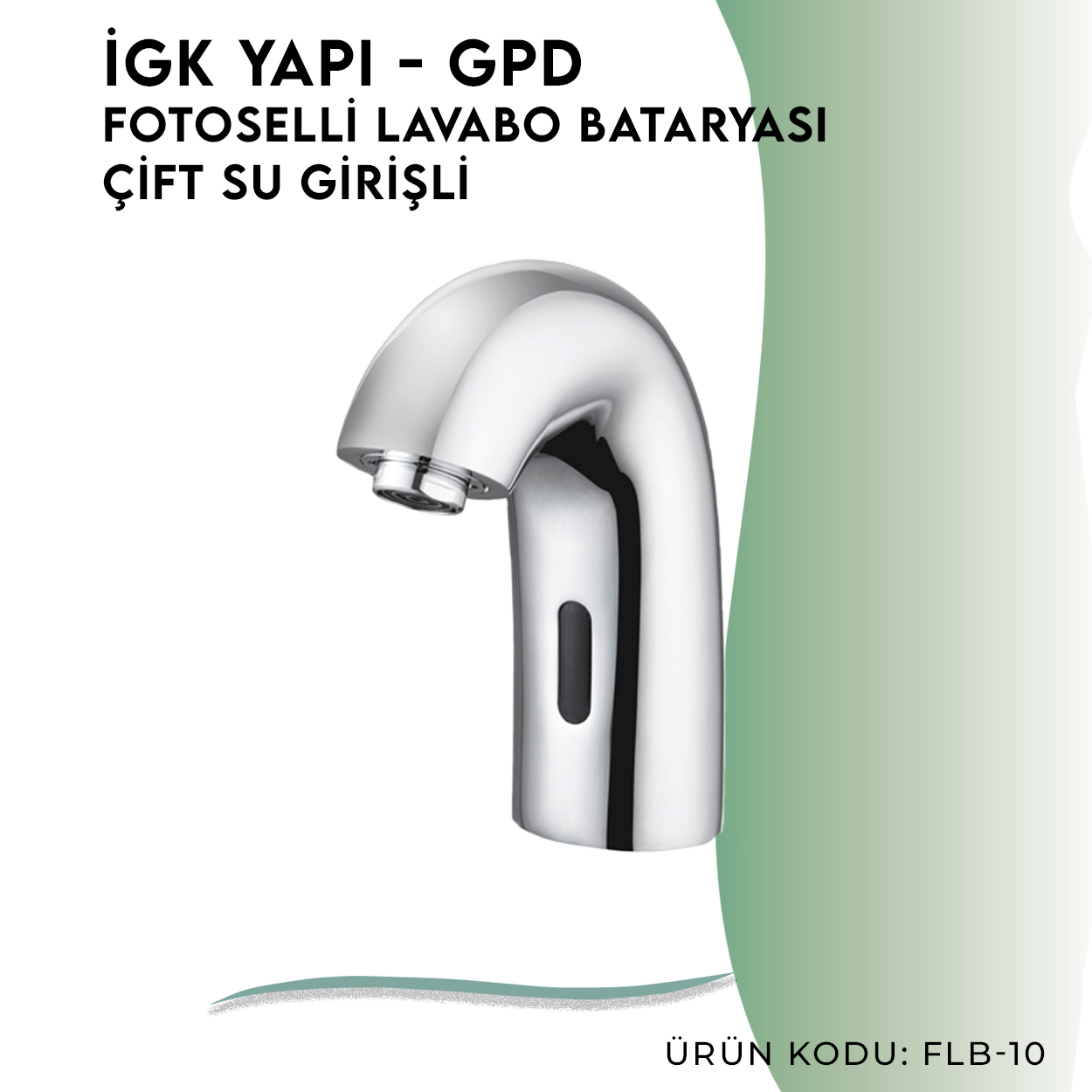 İGK YAPI - GPD Fotoselli Lavabo Bataryası (Çift Su Girişli)  (FLB10) - Resim 3