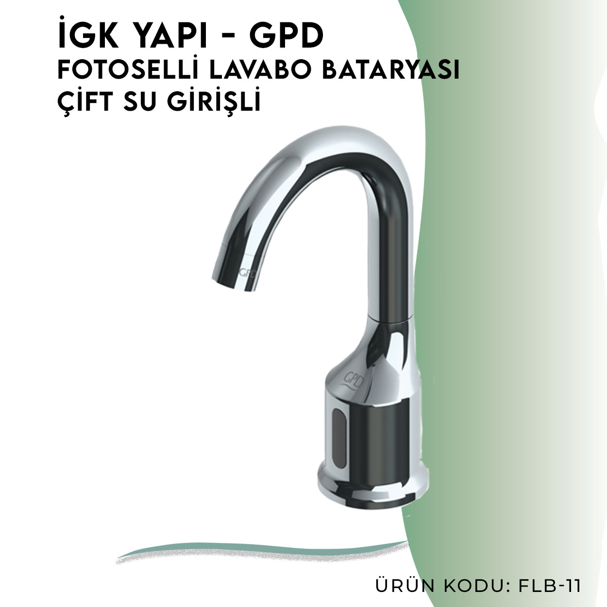 İGK YAPI - GPD Fotoselli Lavabo Bataryası (Çift Su Girişli) (FLB11) - Resim 3