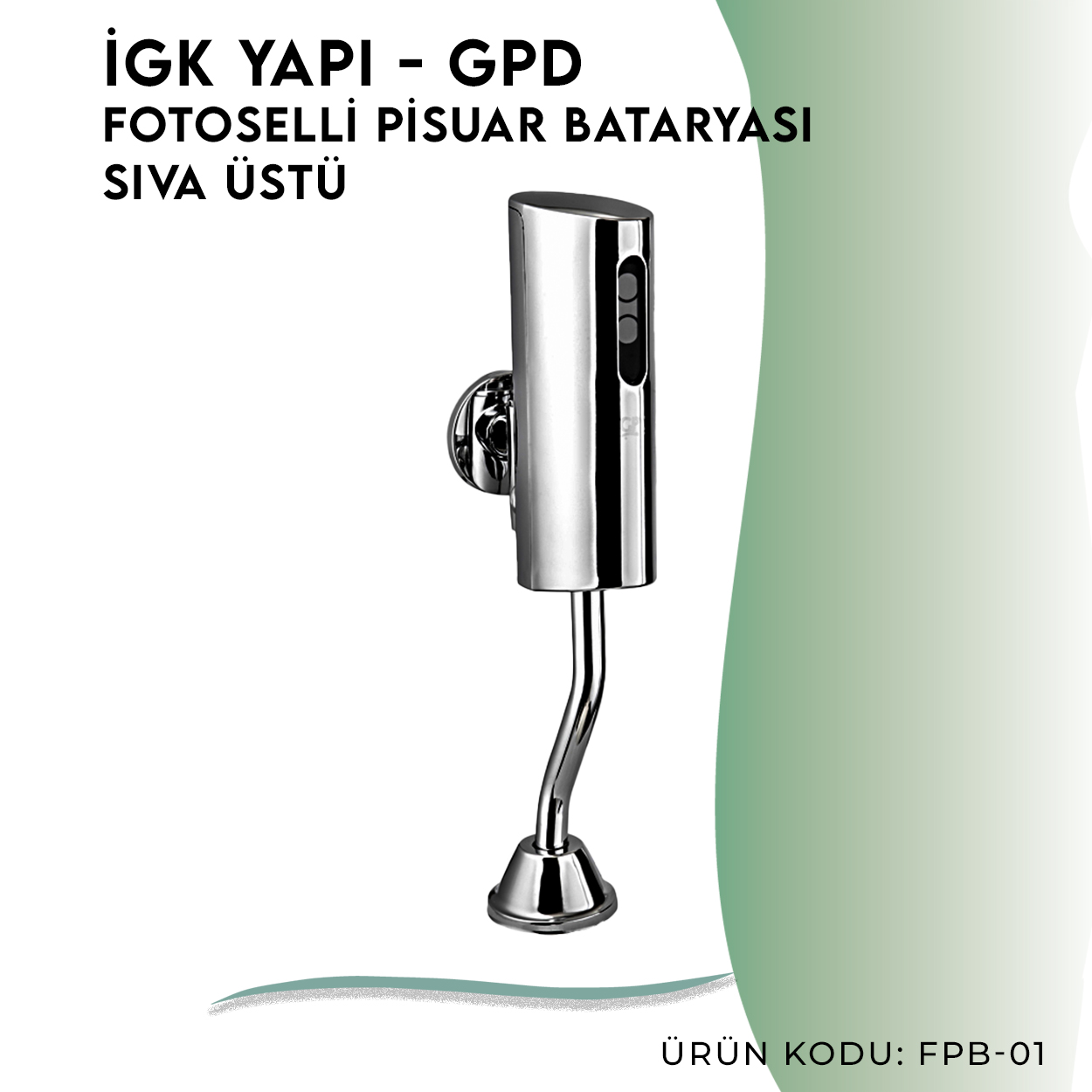 İGK YAPI - GPD Fotoselli Pisuvar Bataryası (Sıva Üstü) (FPB01) - Resim 3