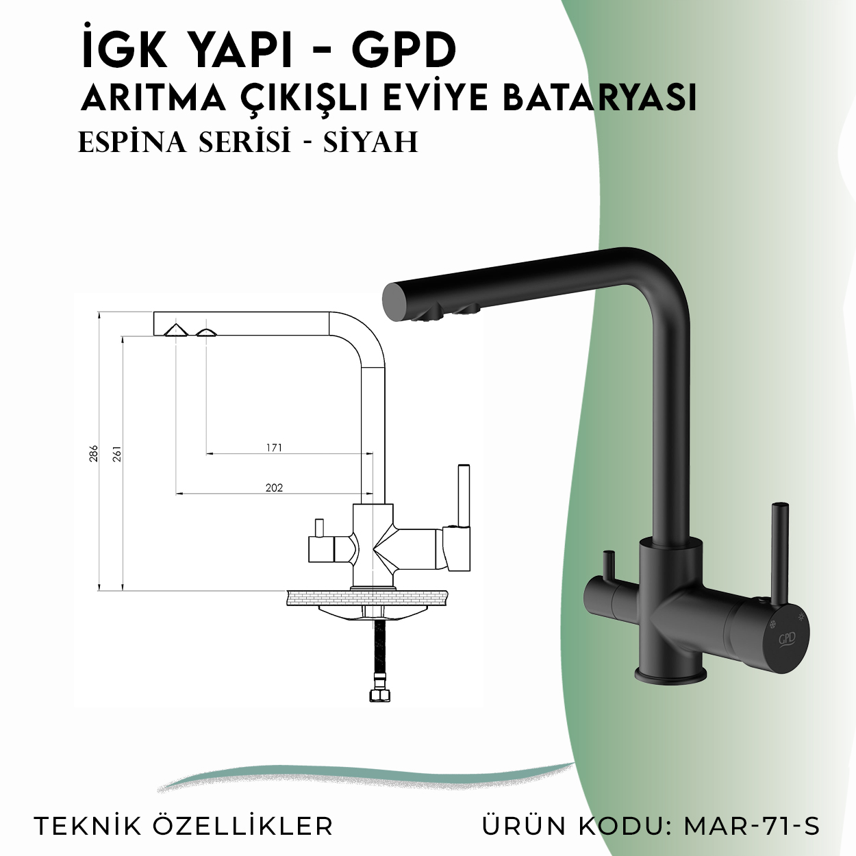 İGK YAPI - GPD S Espina Arıtma Çıkışlı Eviye Bataryası ( MAR71-S) - Resim 4