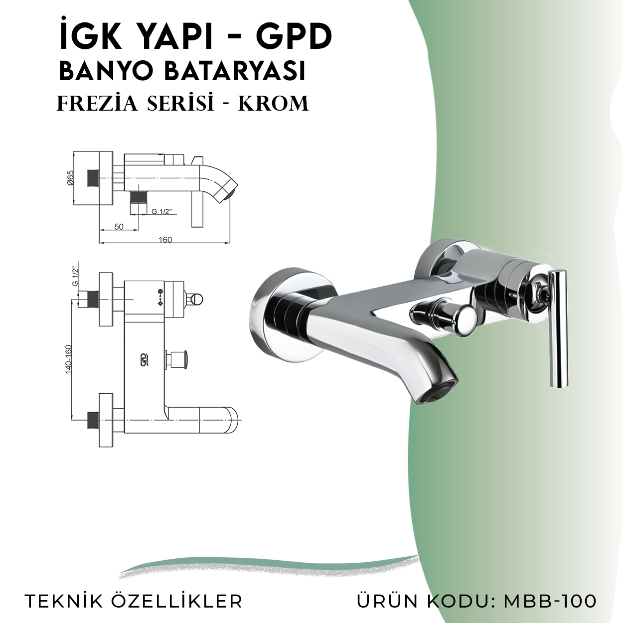 İGK YAPI - GPD Frezia Banyo Bataryası (MBB100) - Resim 4