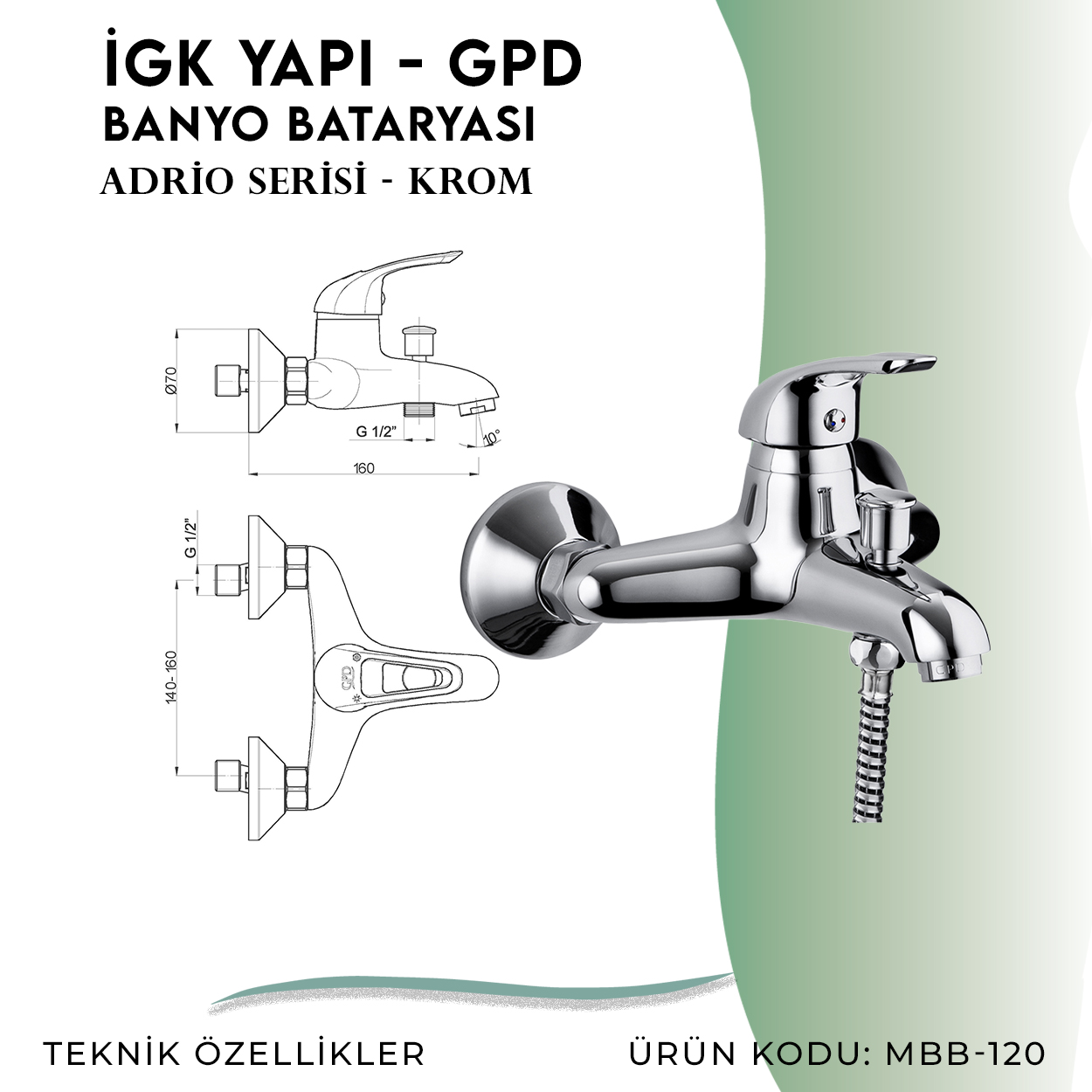 İGK YAPI - GPD Adrio Banyo Bataryası (MBB120) - Resim 4