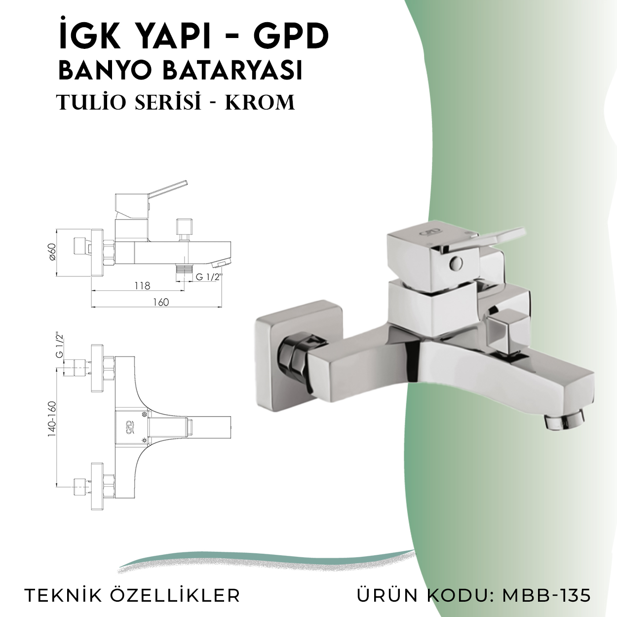 İGK YAPI - GPD Tulio Banyo Bataryası (MBB135) - Resim 4