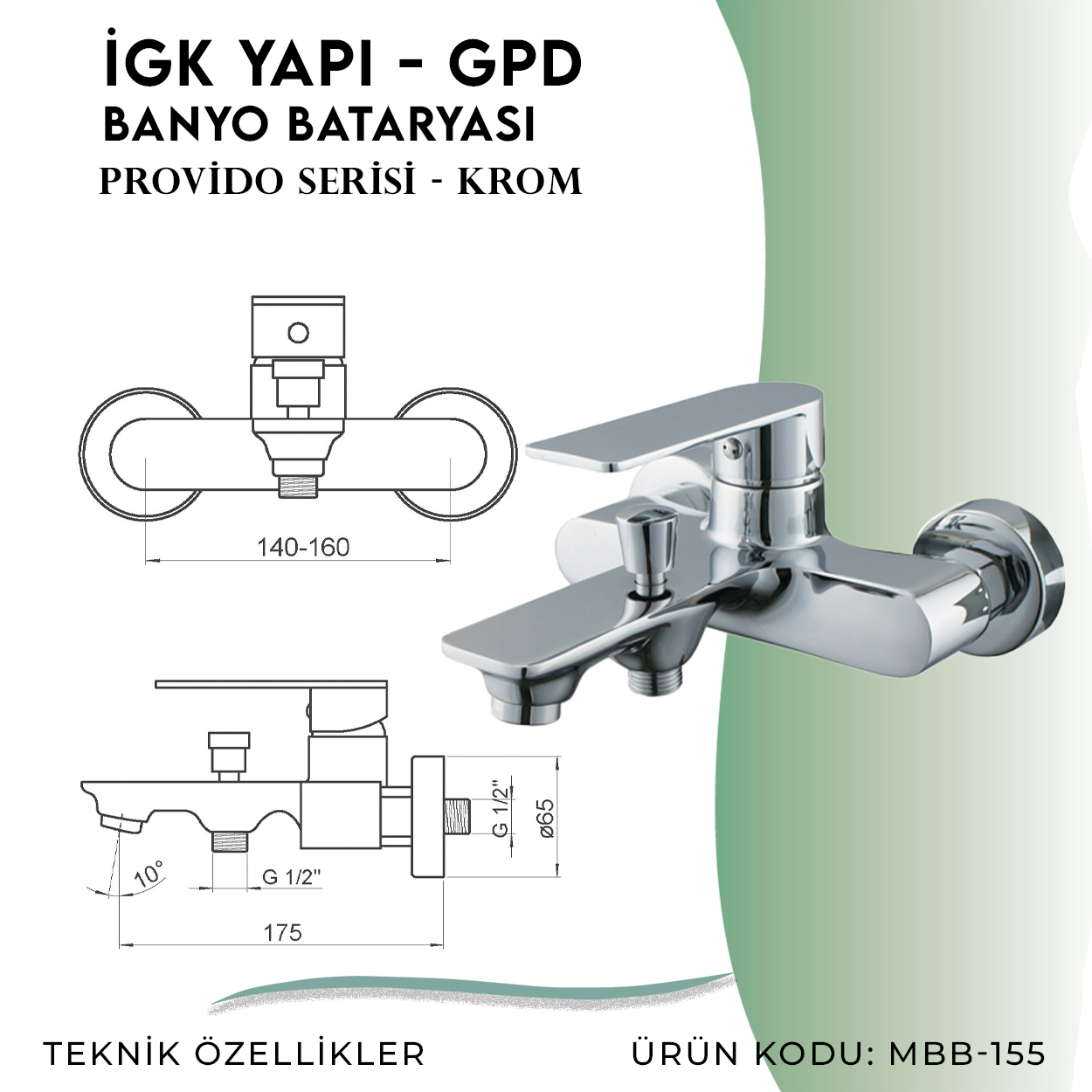 İGK YAPI - GPD Provido Banyo Bataryası (MBB155) - Resim 4