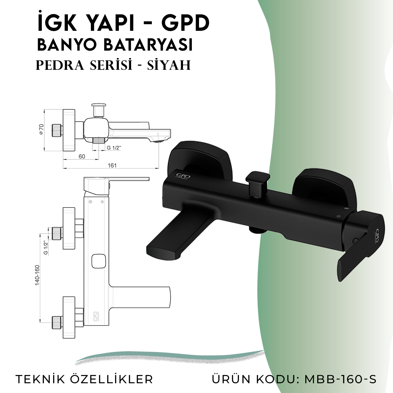 İGK YAPI - GPD S Pedra Banyo Bataryası (MBB160-S) - Resim 4