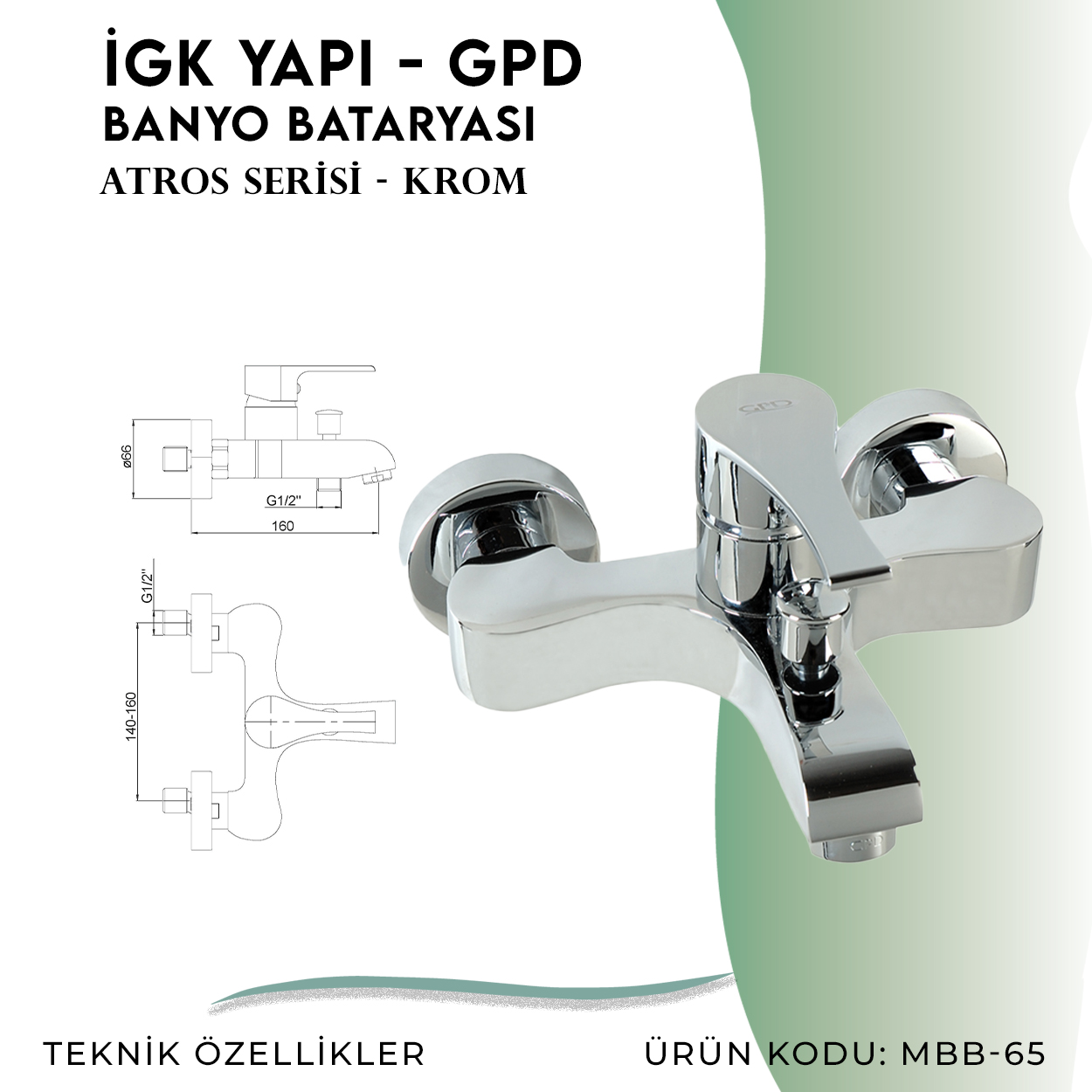 İGK YAPI - GPD Atros Banyo Bataryası (MBB65) - Resim 4
