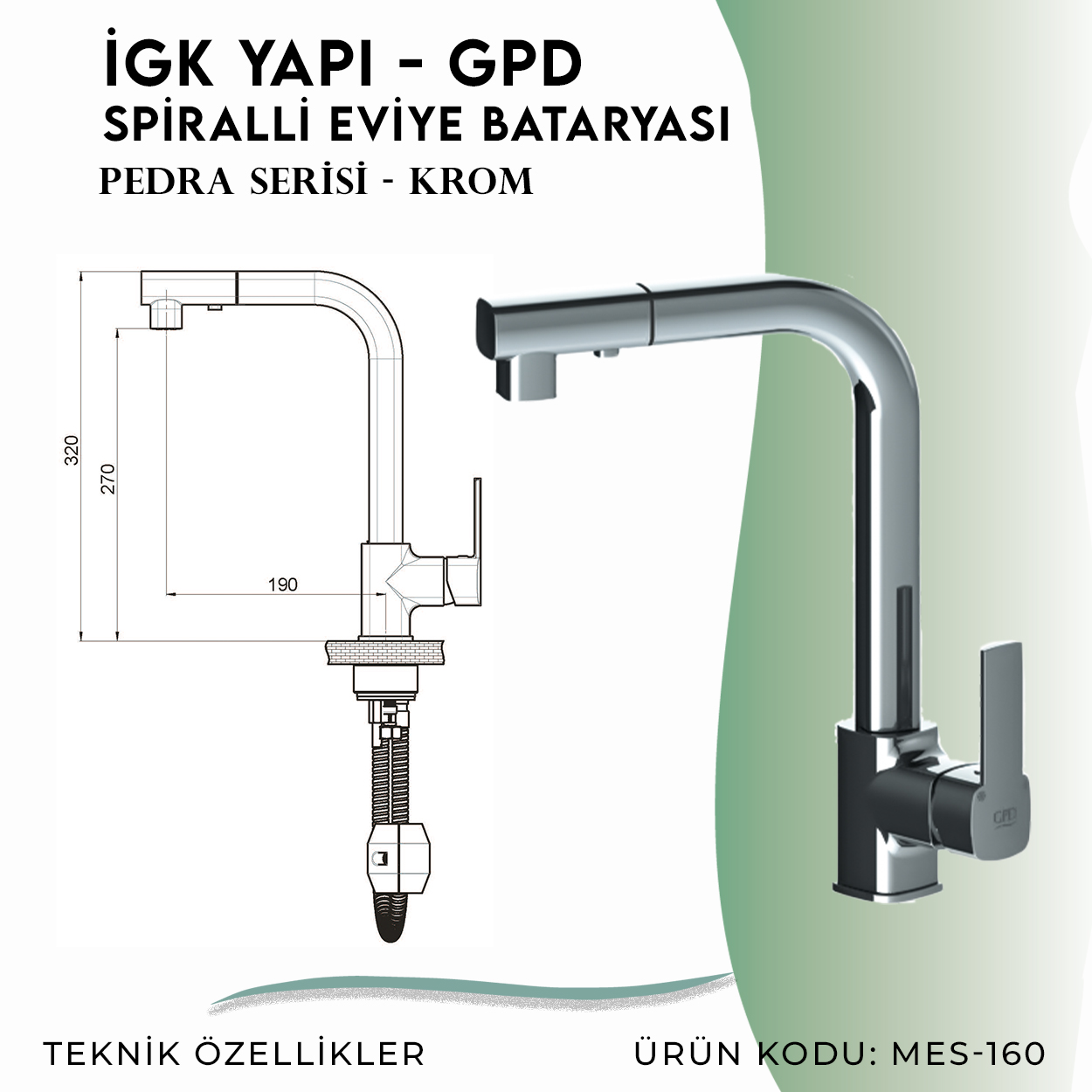 İGK YAPI - GPD Pedra Spiralli Eviye Bataryası (MES160) - Resim 4