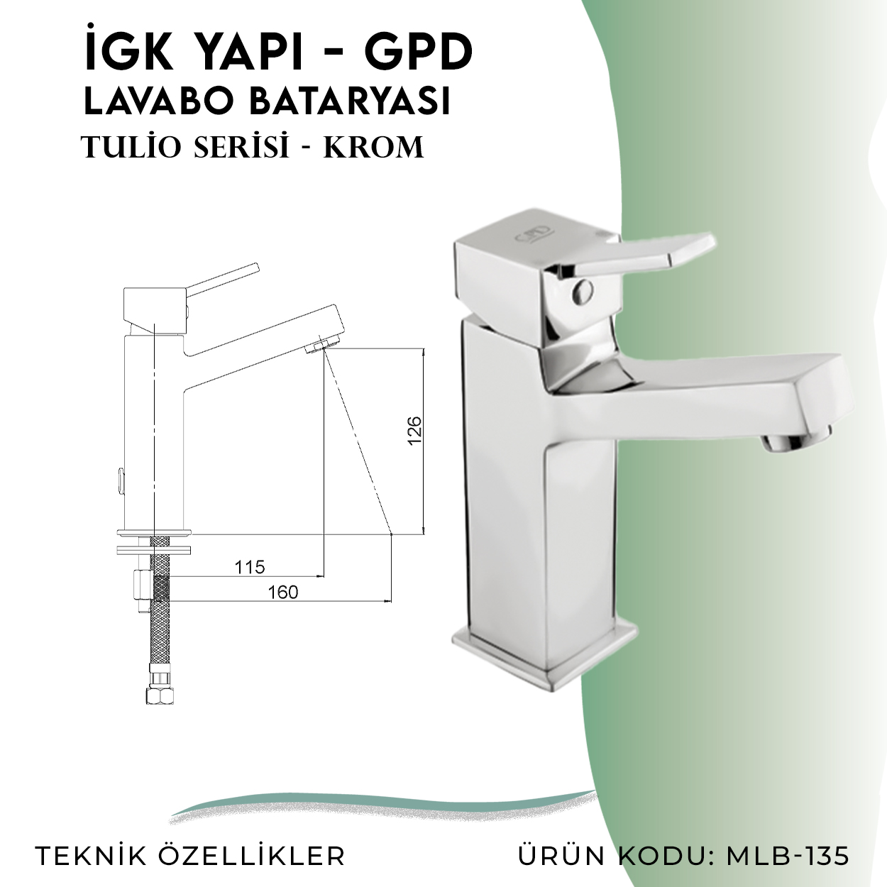 İGK YAPI - GPD Tulio Lavabo Bataryası (MLB135) - Resim 4