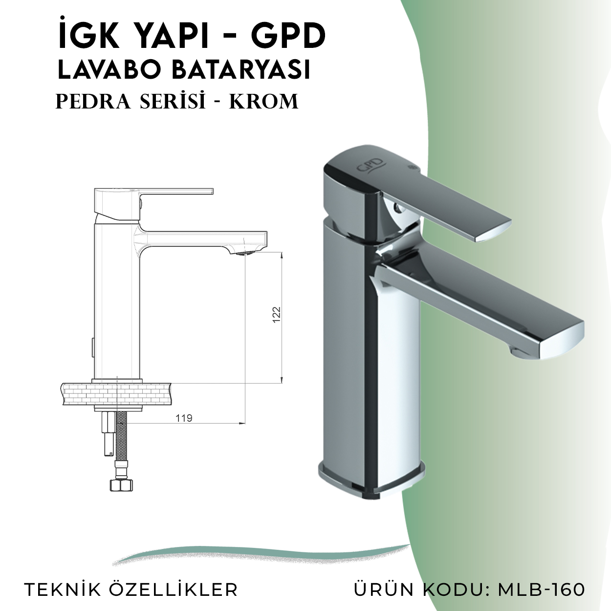 İGK YAPI - GPD Pedra Lavabo Bataryası (MLB160) - Resim 4