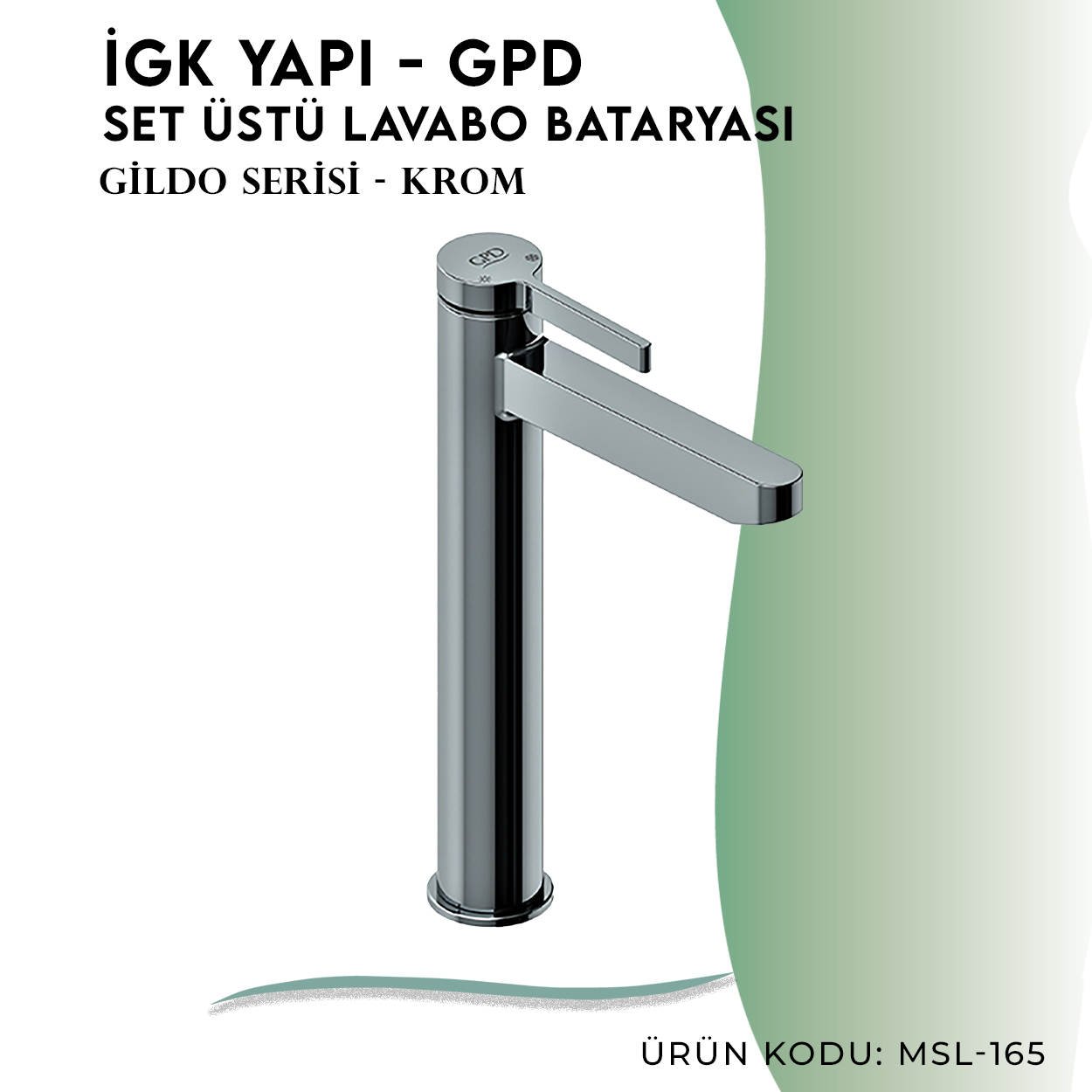 İGK YAPI - GPD Gildo Set Üstü Lavabo Bataryası (MSL165) - Resim 3
