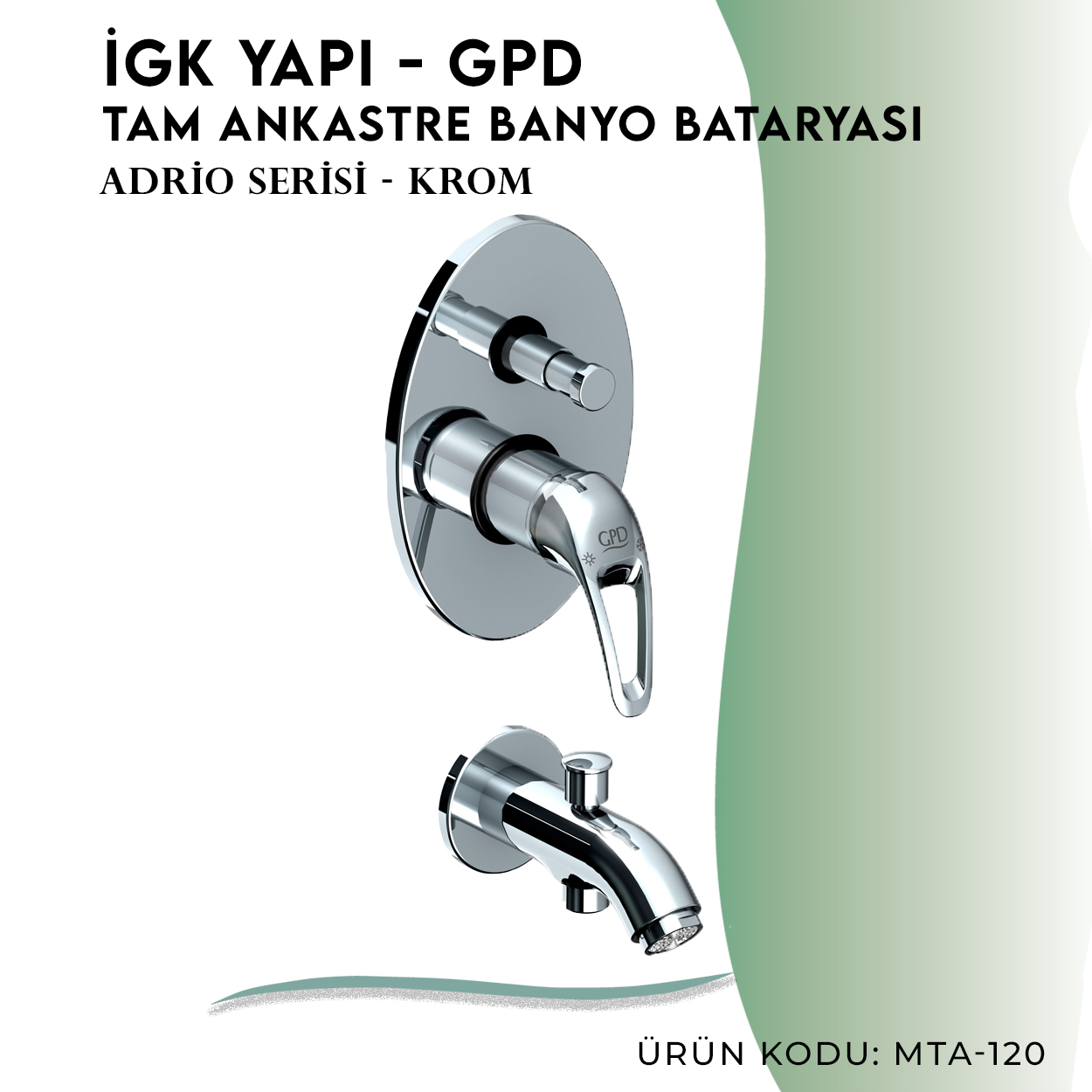 İGK YAPI - GPD Adrio Tam Ankastre Banyo Bataryası (MTA120) - Resim 3