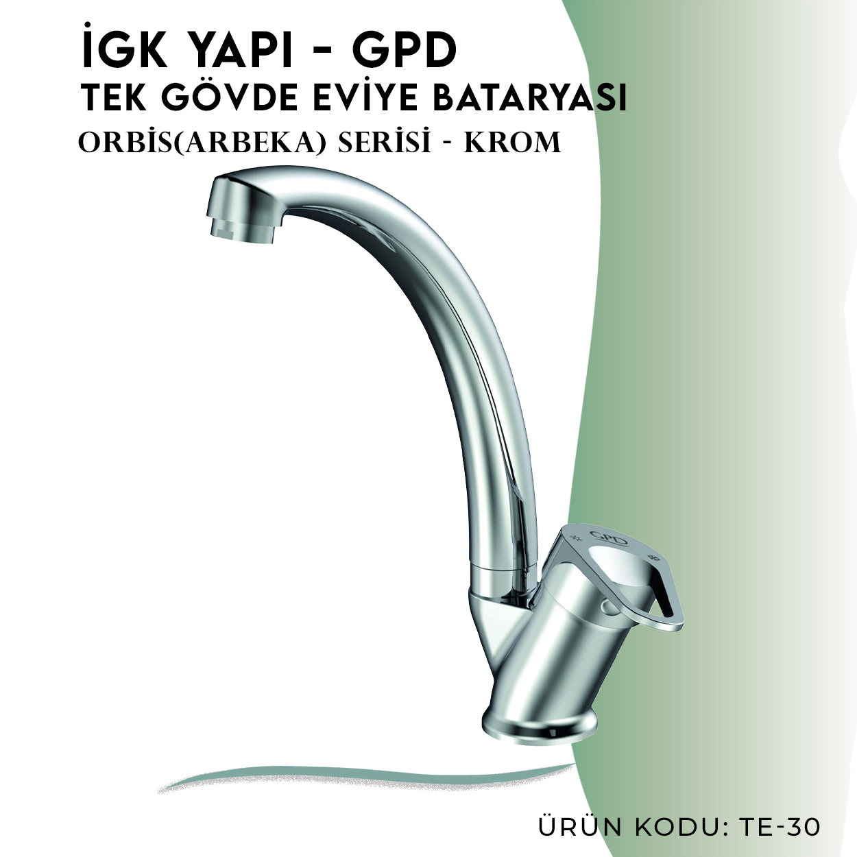 İGK YAPI - GPD Orbis Tek Gövde Eviye Bataryası (TE30) - Resim 3