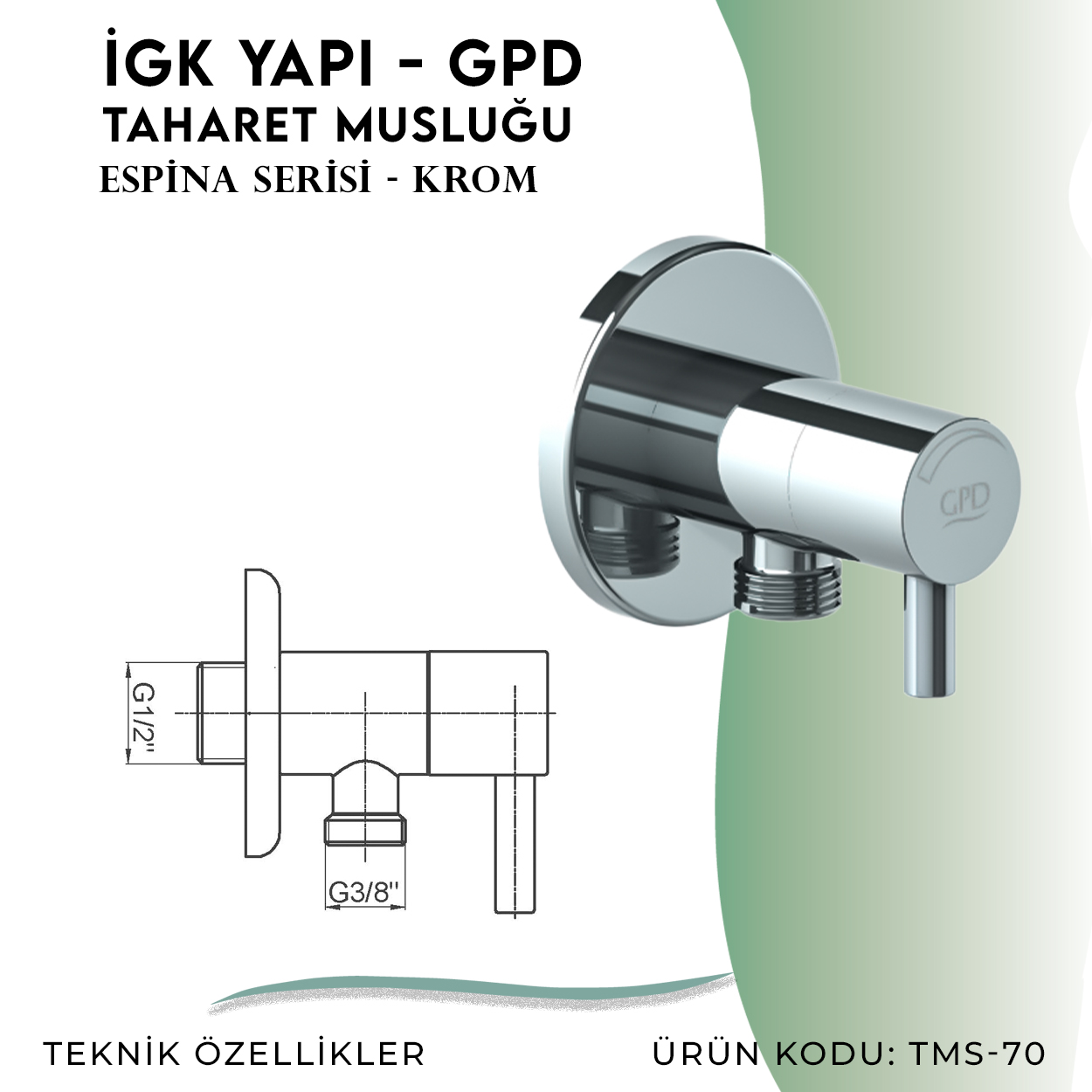 İGK YAPI - GPD Espina Taharet Musluğu (TMS70) - Resim 4