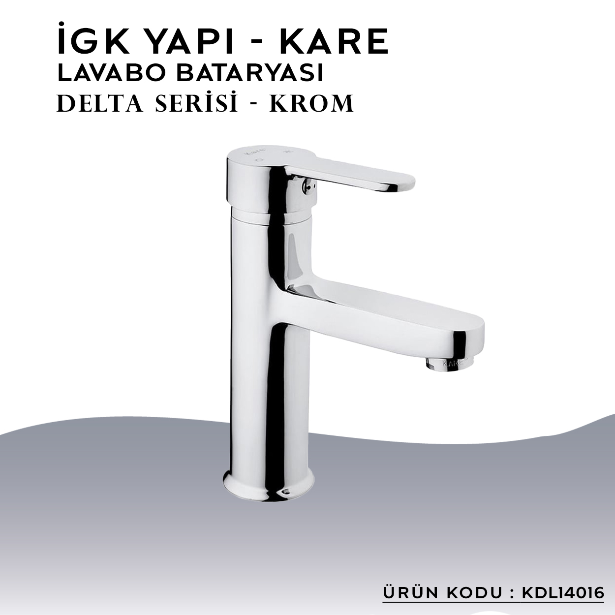 İGK YAPI – KARE KDL14016 Delta Lavabo Bataryası - Resim 3