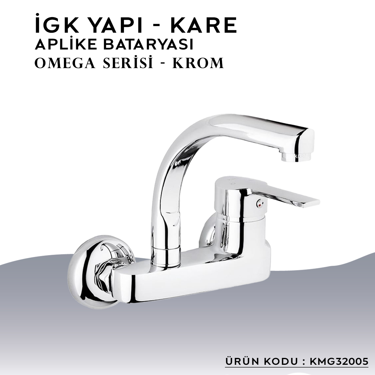 İGK YAPI – KARE KMG32005 Omega Aplike Eviye Bataryası - Resim 3
