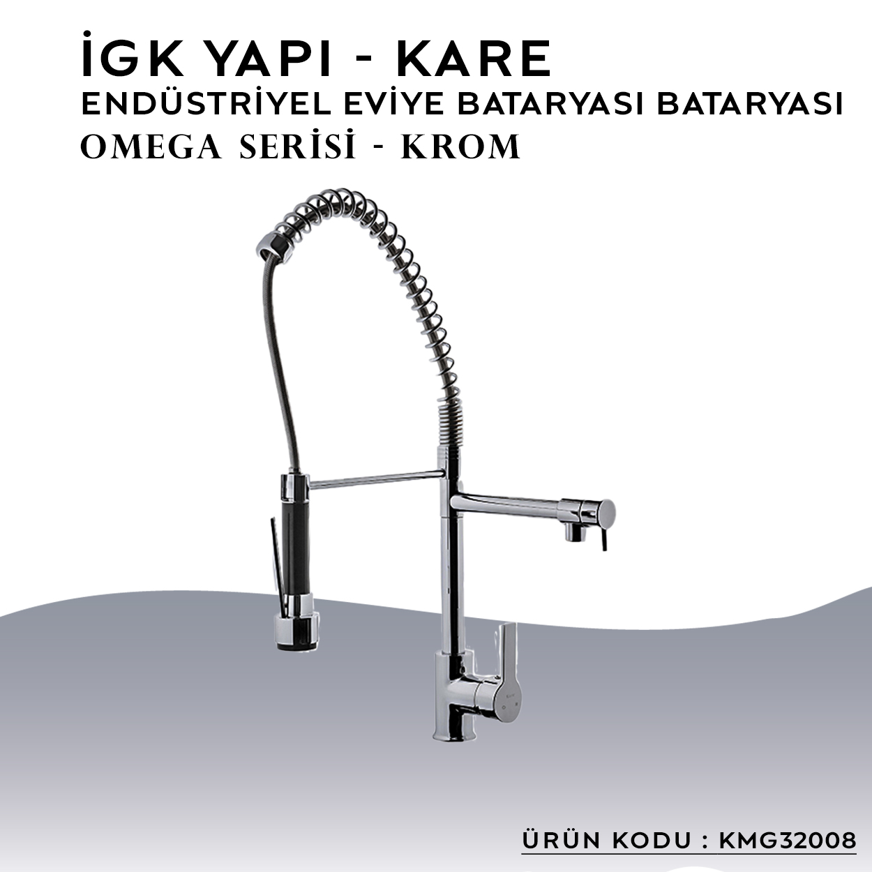 İGK YAPI – KARE KMG32008 Omega Endüstriyel Eviye Bataryası - Resim 3