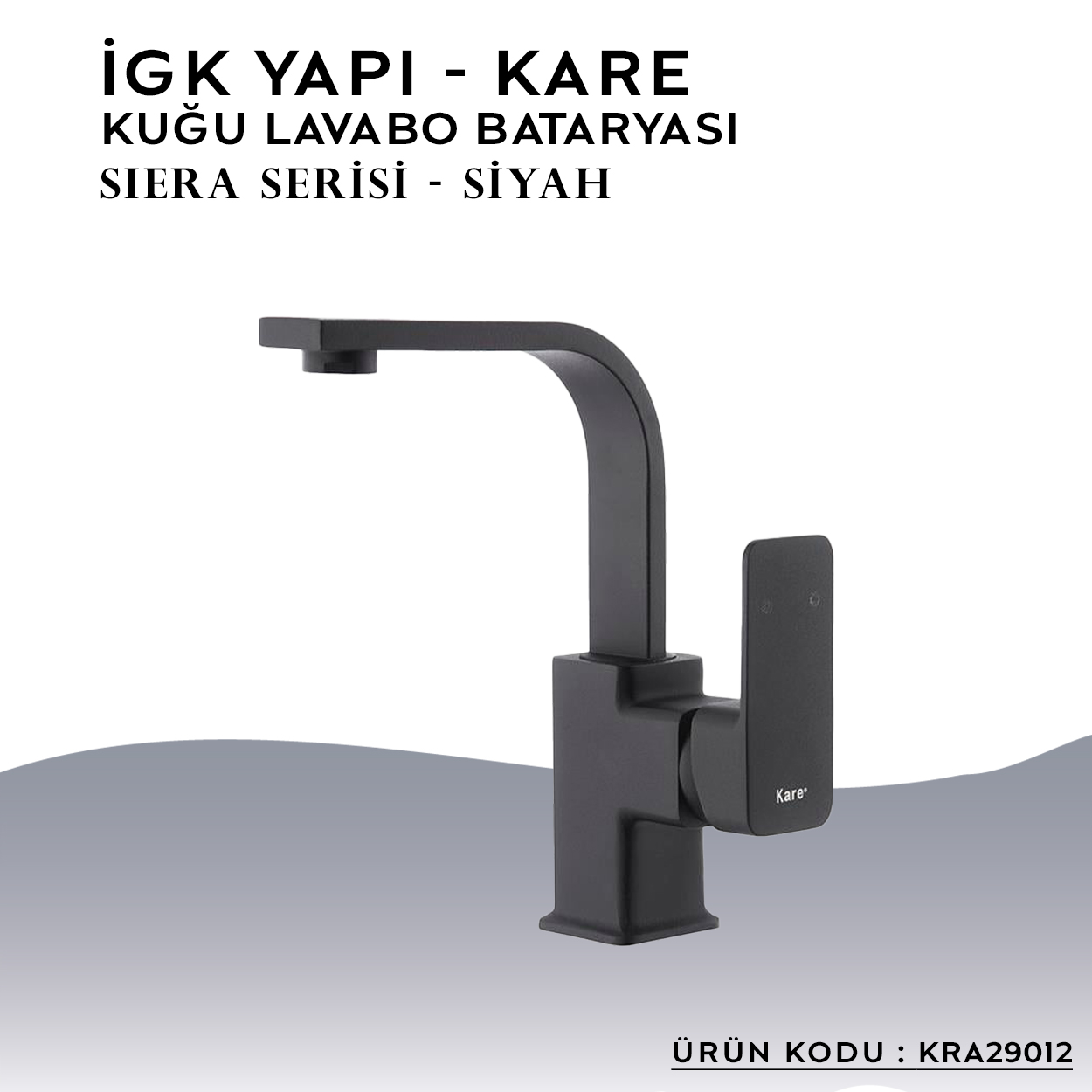 İGK YAPI – KARE KRA29012 Siera Kuğu Lavabo Bataryası - Resim 3