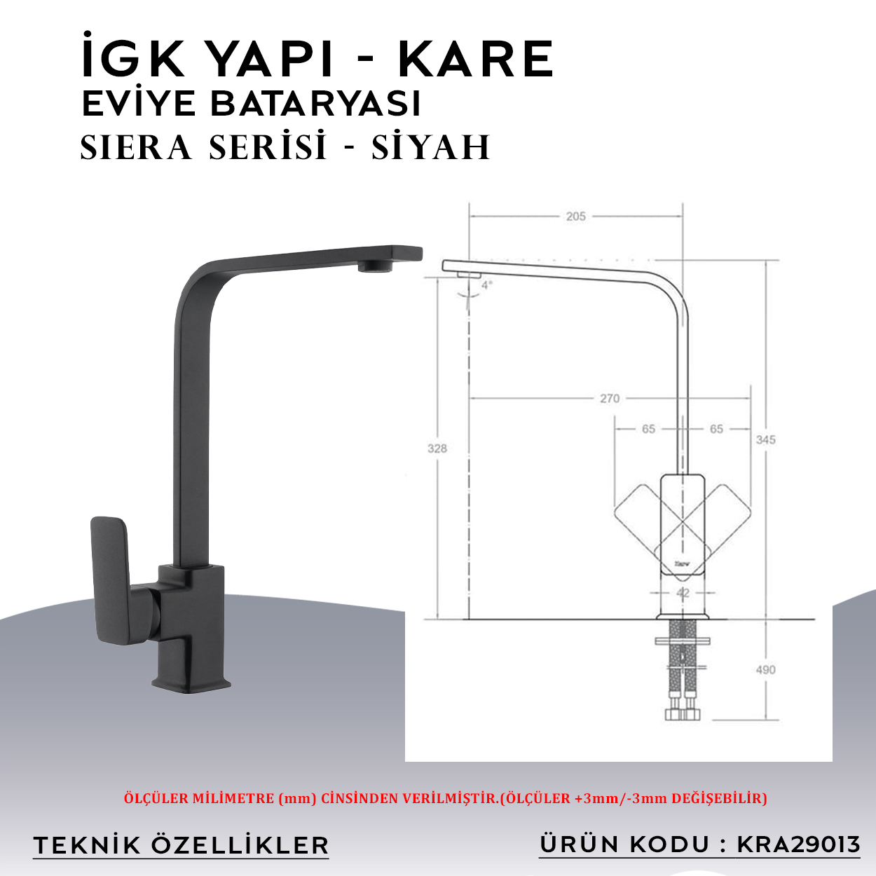 İGK YAPI – KARE KRA29013 Siera Eviye Bataryası - Resim 4
