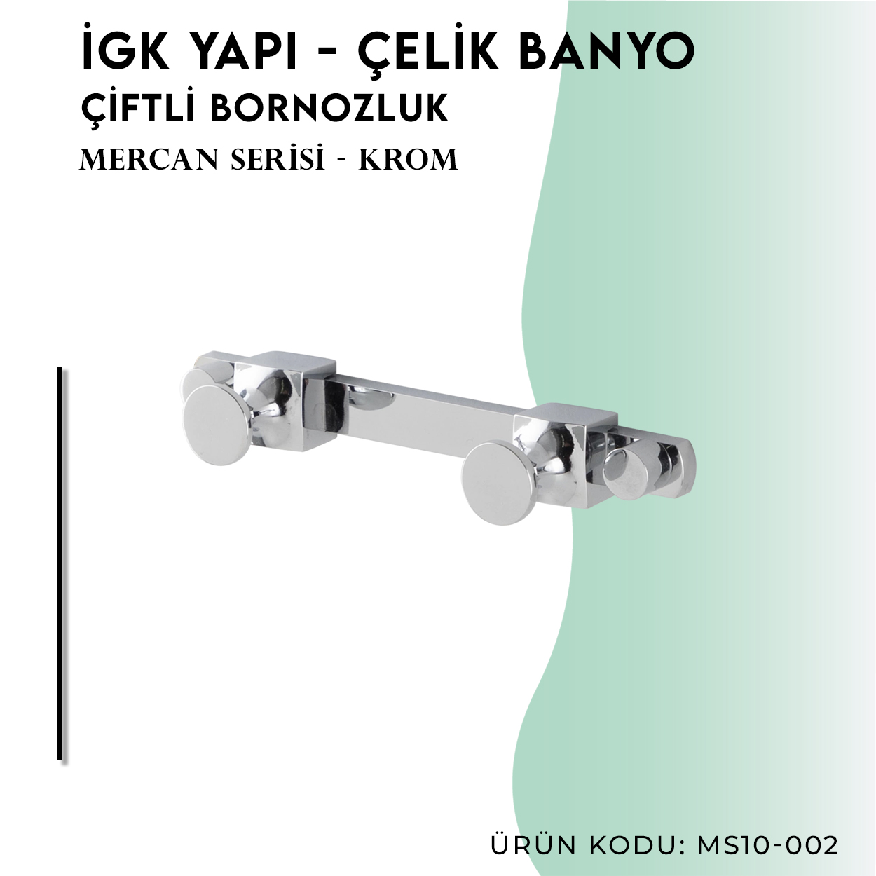 İGK YAPI - Çelik Banyo Mercan Bornozluk Çiftli (MS10-002) - Resim 3