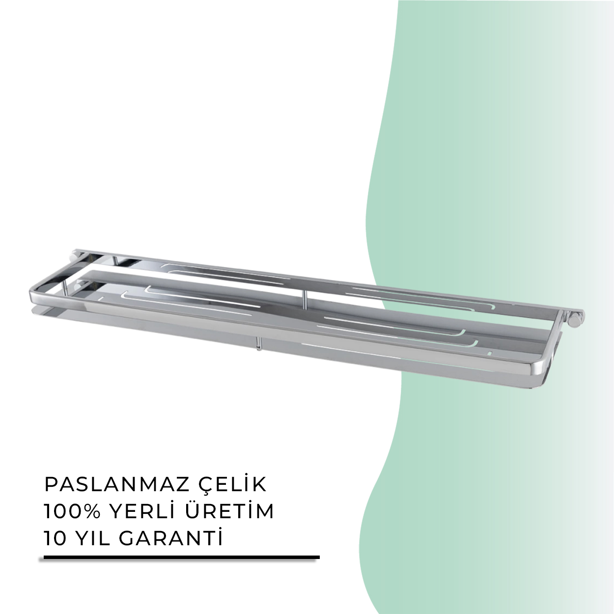 İGK YAPI - Çelik Banyo Mercan Ayna Etajeri (MS10-005)
