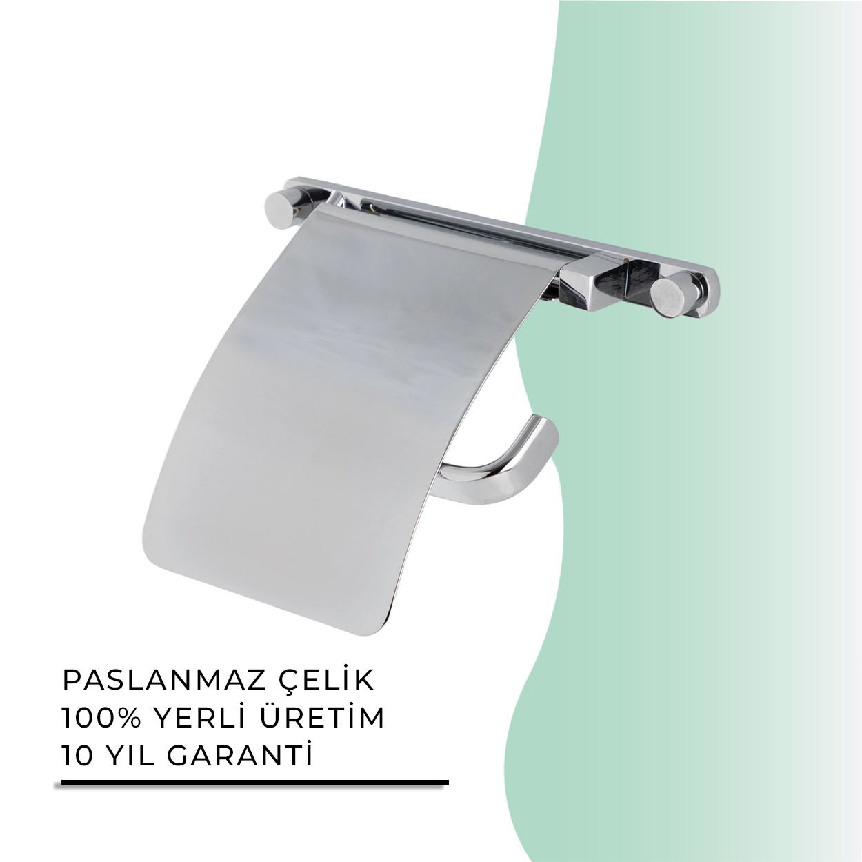 İGK YAPI - Çelik Banyo Mercan Geniş Kapaklı Tuvalet Kâğıtlığı (MS10-007)