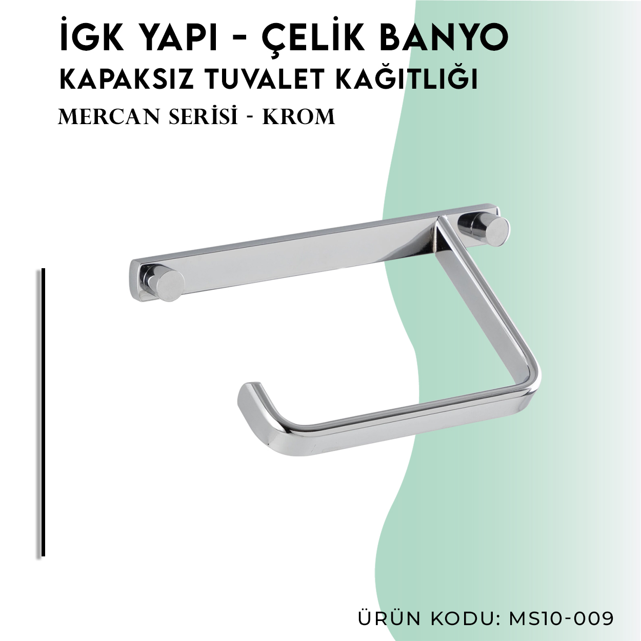 İGK YAPI - Çelik Banyo Mercan Açık Tuvalet Kâğıtlığı (MS10-009) - Resim 3