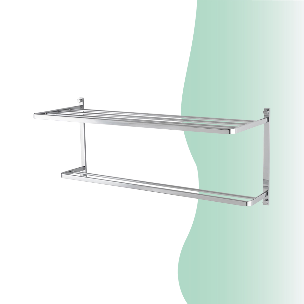 İGK YAPI - Çelik Banyo Mercan İkili Havluluk 50cm (MS10-015) - Resim 2