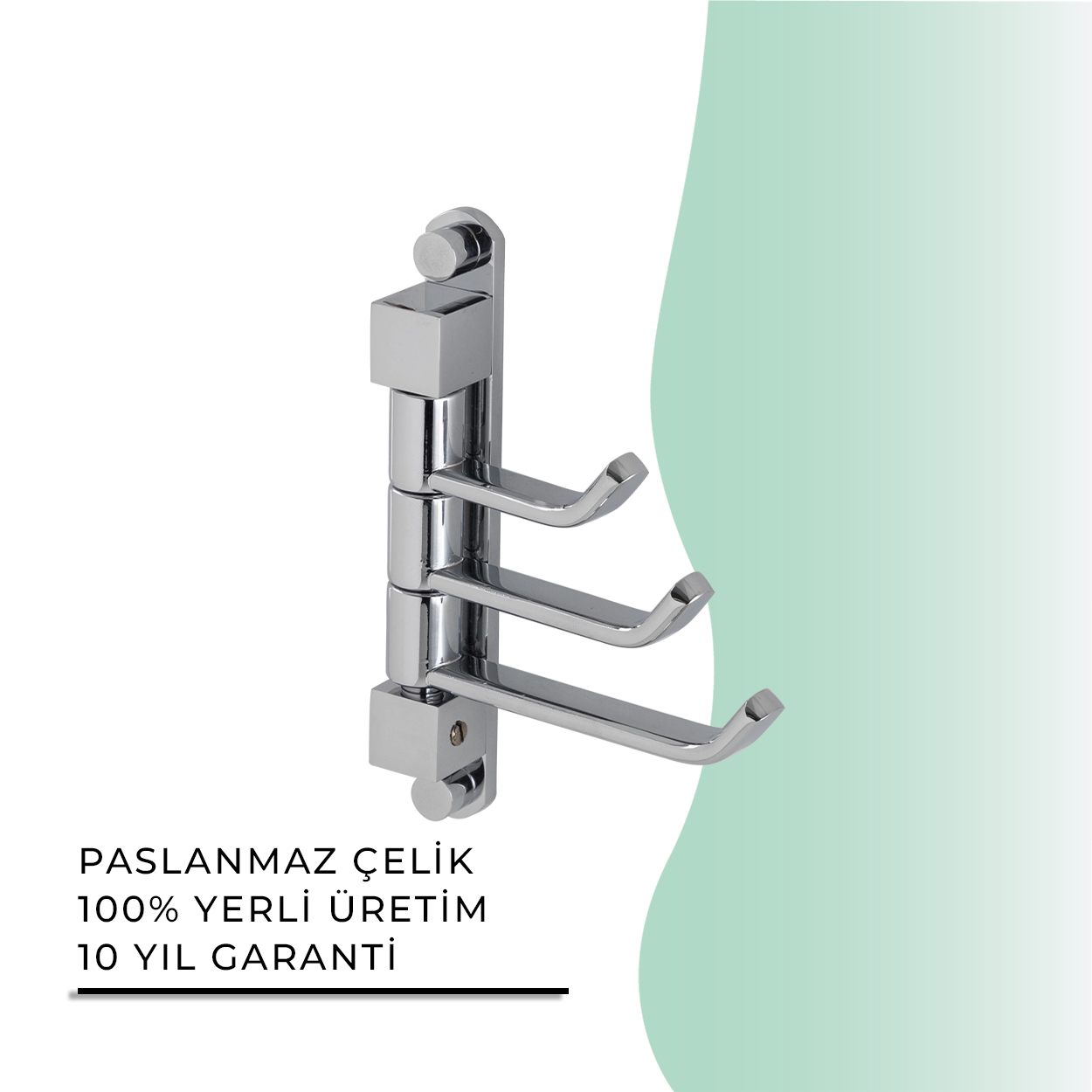 İGK YAPI - Çelik Banyo Mercan Üçlü Döner Kısa Havluluk (MS10-018)