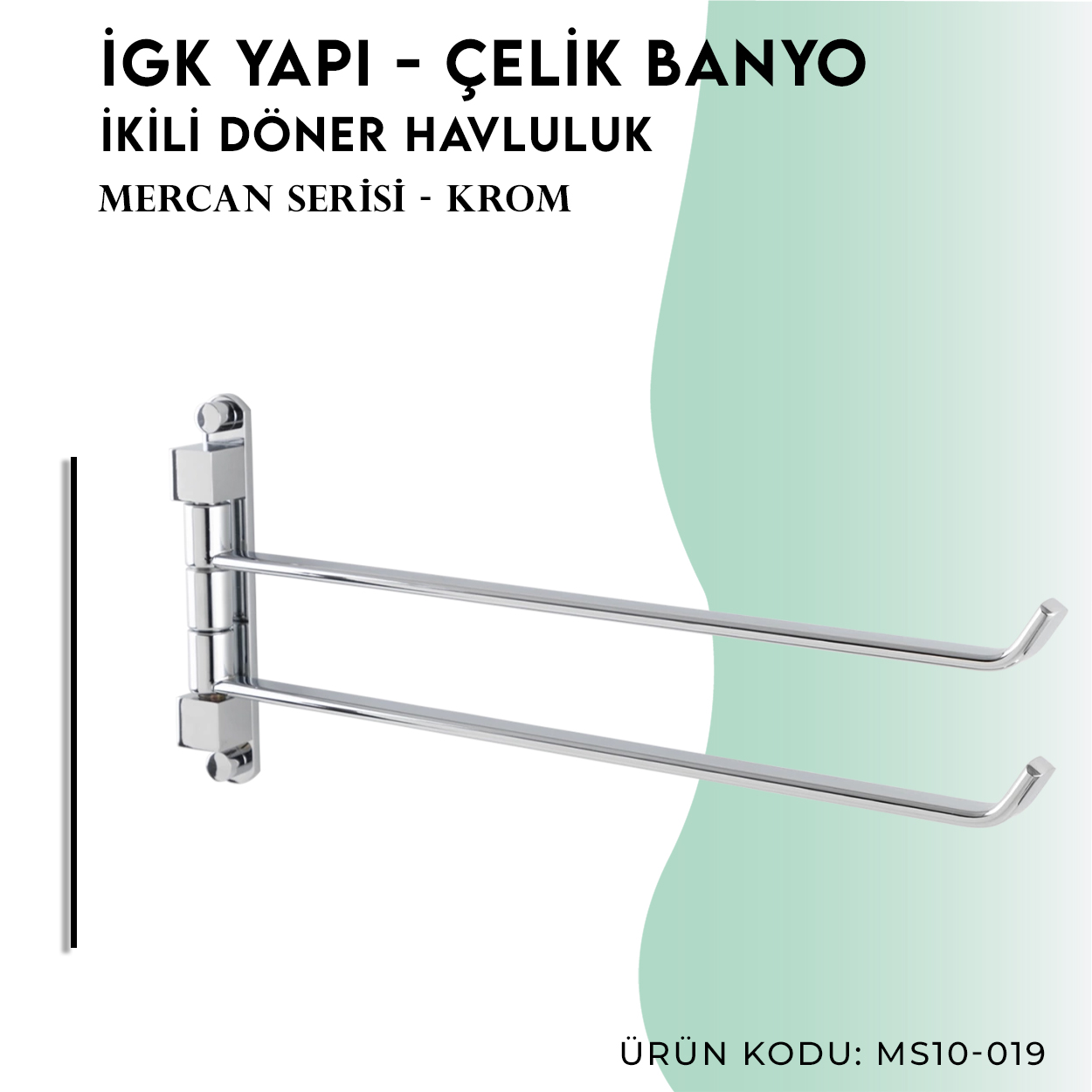 İGK YAPI - Çelik Banyo Mercan İkili Döner Havluluk (MS10-019) - Resim 3