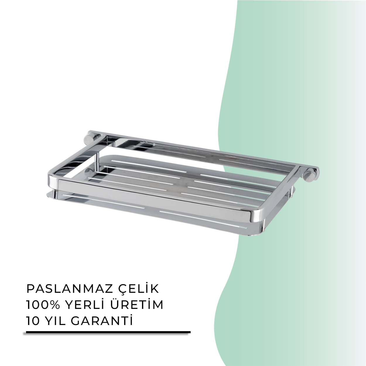 İGK YAPI - Çelik Banyo Mercan Saç Şampuanlık Krom 15x22cm (MS10-023)