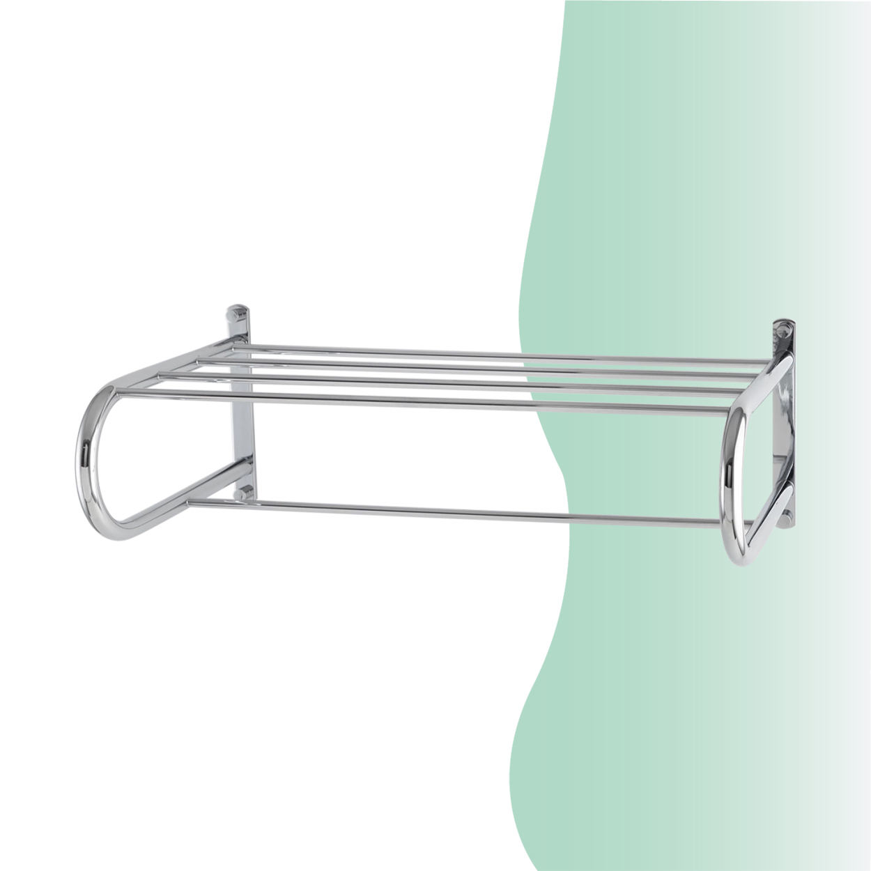 İGK YAPI - Çelik Banyo Mercan Lamalı Raf Havluluk 50cm (MS10-058) - Resim 2