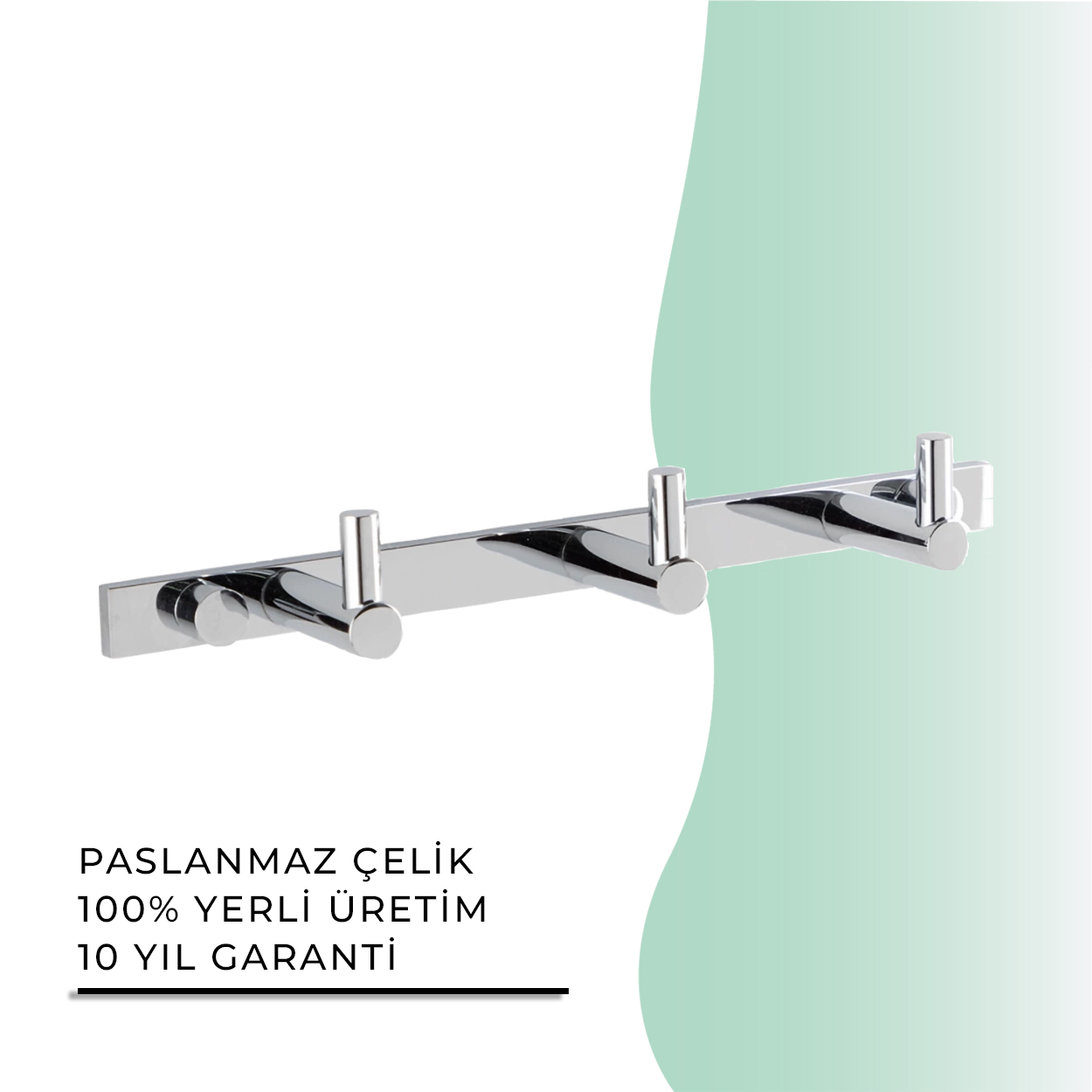 İGK YAPI - Çelik Banyo Mercan Üçlü Askılık (MS10-059)