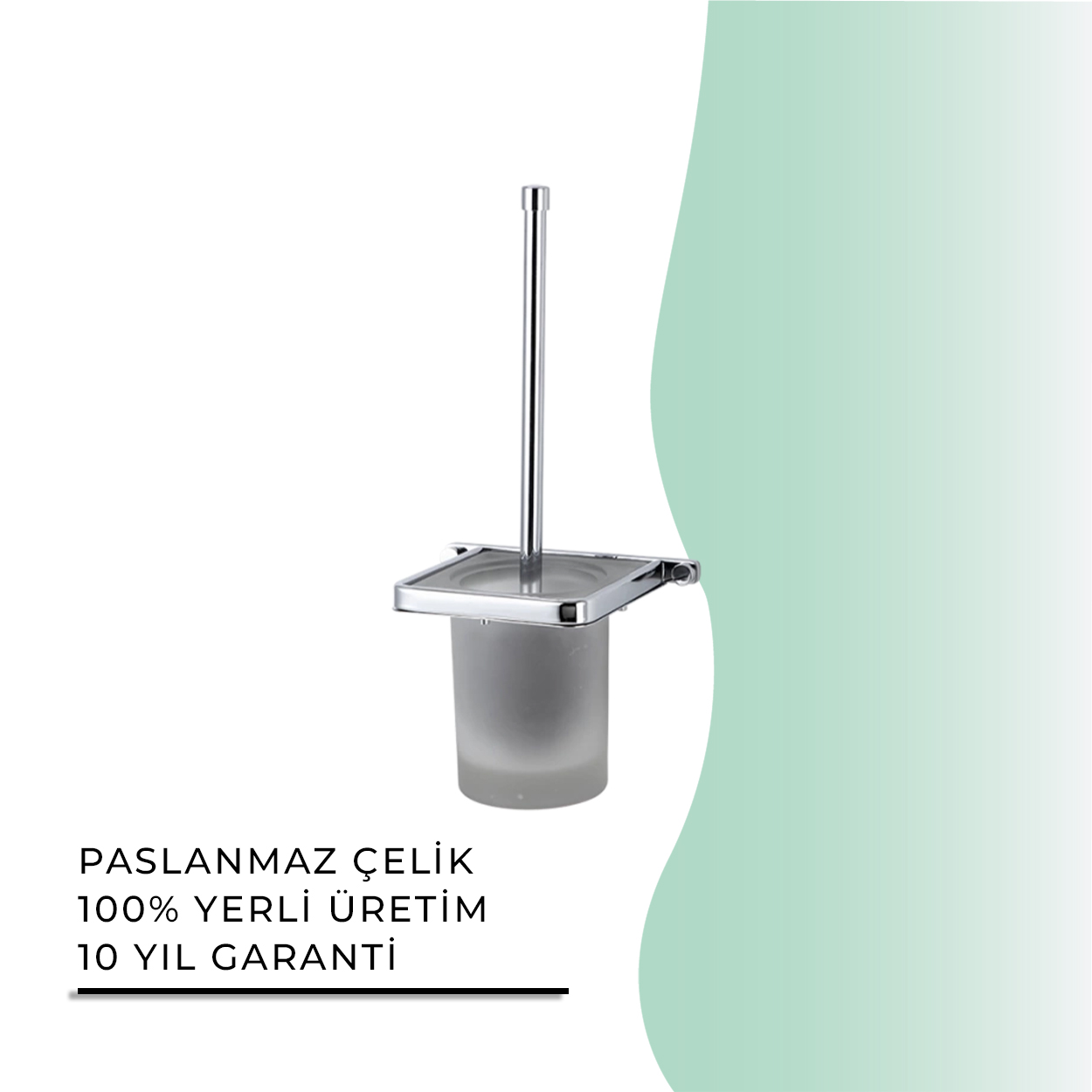 İGK YAPI - Çelik Banyo Mercan Montajlı Klozet Fırçası (MS10-071)